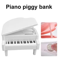 Cute Piggy Bank Coins Cash Storage Box Piano Shape Money Box Safe Deposit Box for Kids Birthday Gift Living Room Ornaments 1