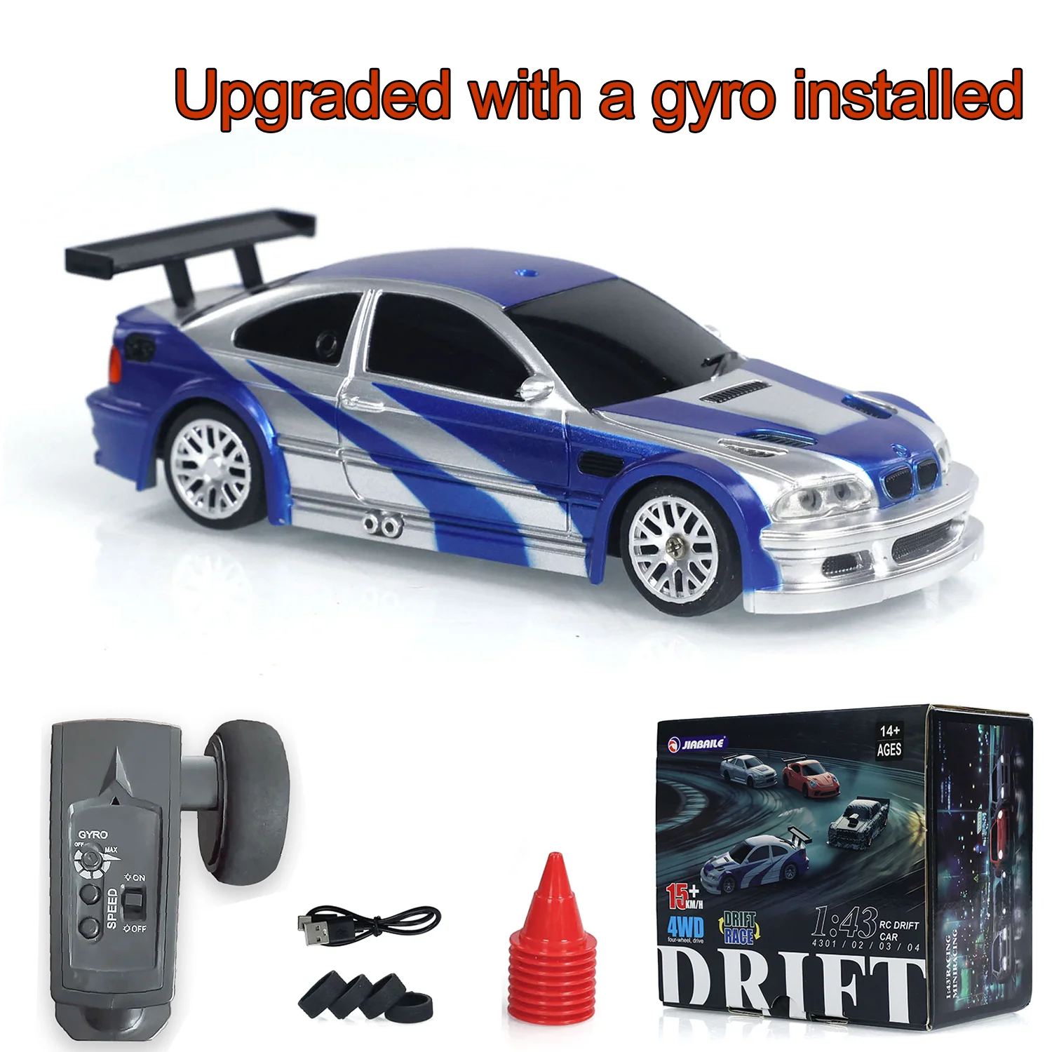 Gifts Outdoor Toys 1/43 2.4g RTR Gyro RC Mini Race Cars Controlled Drift Car 4WD High-Speed Motor Vehicle Model for Boys TH23884 2