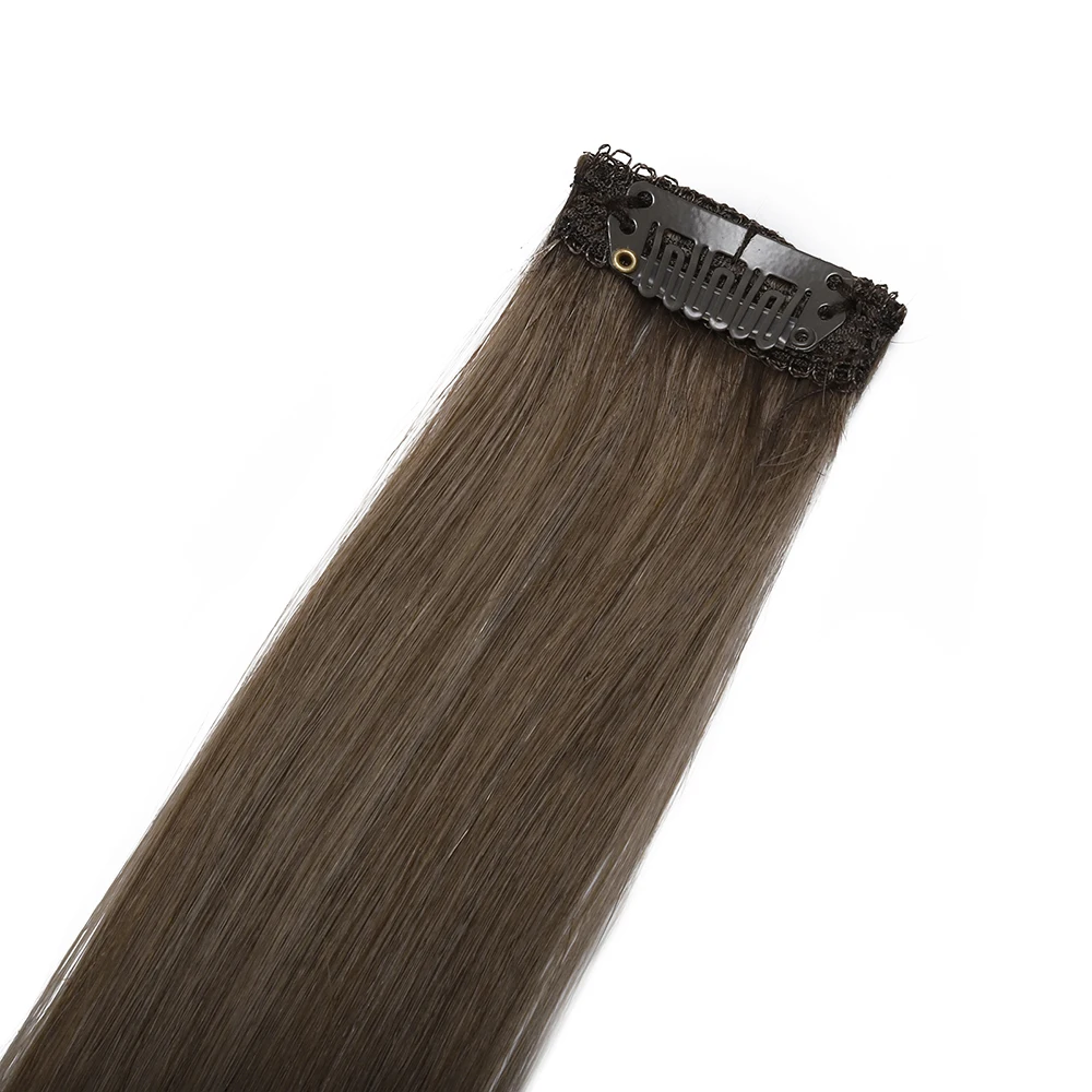 25g 5pcs Brazilian human hair ash light brown #8 straight clip-in hair extensions for women