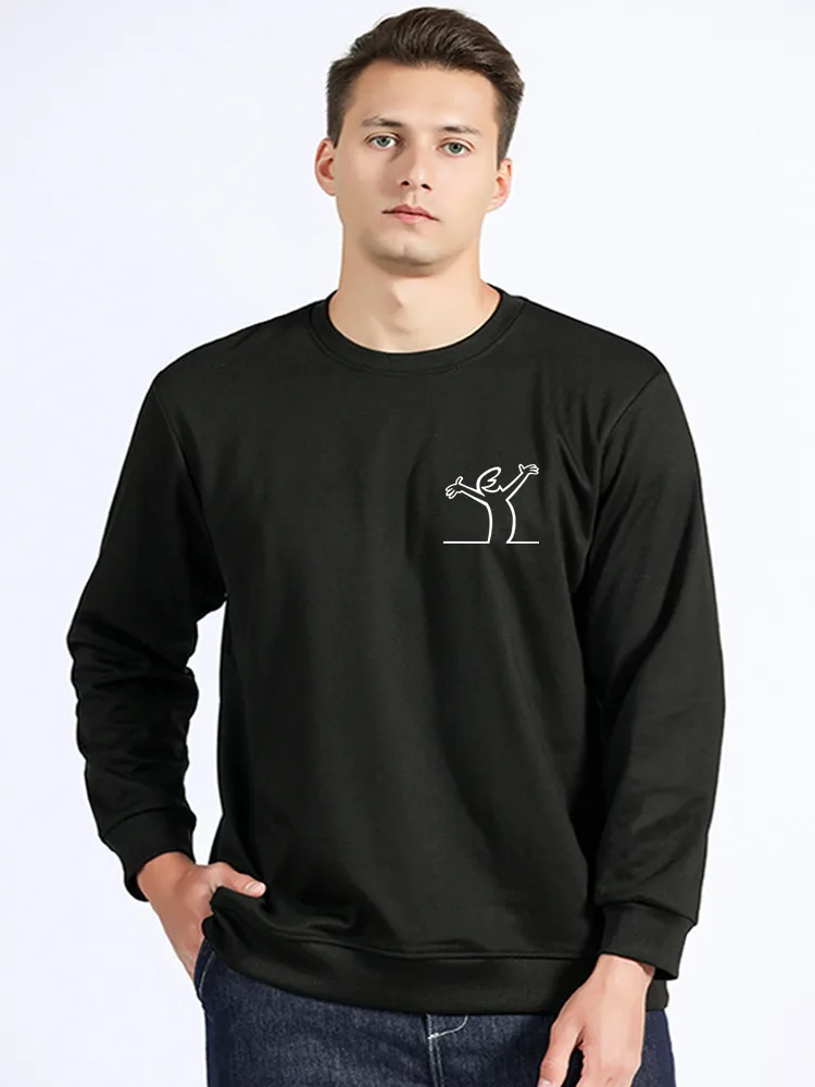 

Novelty La Linea Cartoon hoodie Men Pullover Sweatshirts Cotton Print Animated Comedy Unisex Sweater Fashion Streetwear