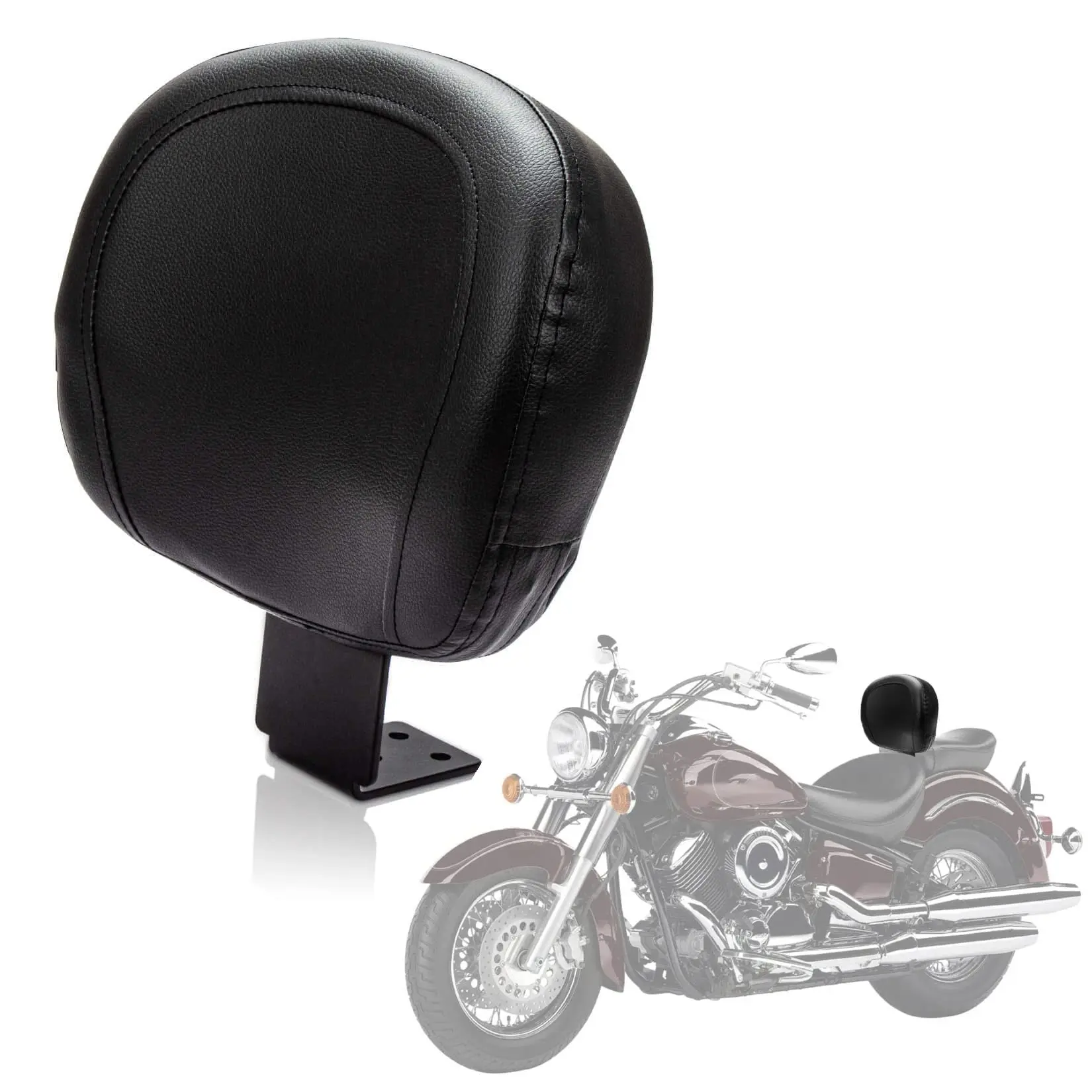 バイクの背もたれ オートバイ後部乗客マットブラックバックレスト