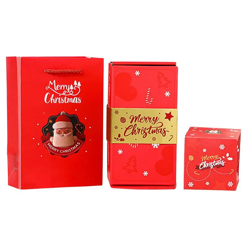 

Подарочная коробка для денег, складная Рождественская Подарочная коробка с сюрпризом, выдвижная Рождественская Подарочная коробка для наличных, рождественские коробки для конфет, сюрприз