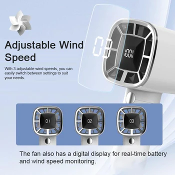 מאוורר טורבו ידני נייד עם תצוגה דיגיטלית 3