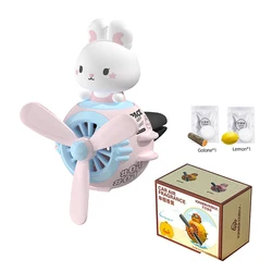 Cool Bear Car Air Freshener - Teddy Bear Pilot Air Outlet Propeller Fragrance Diffuser (White momo)