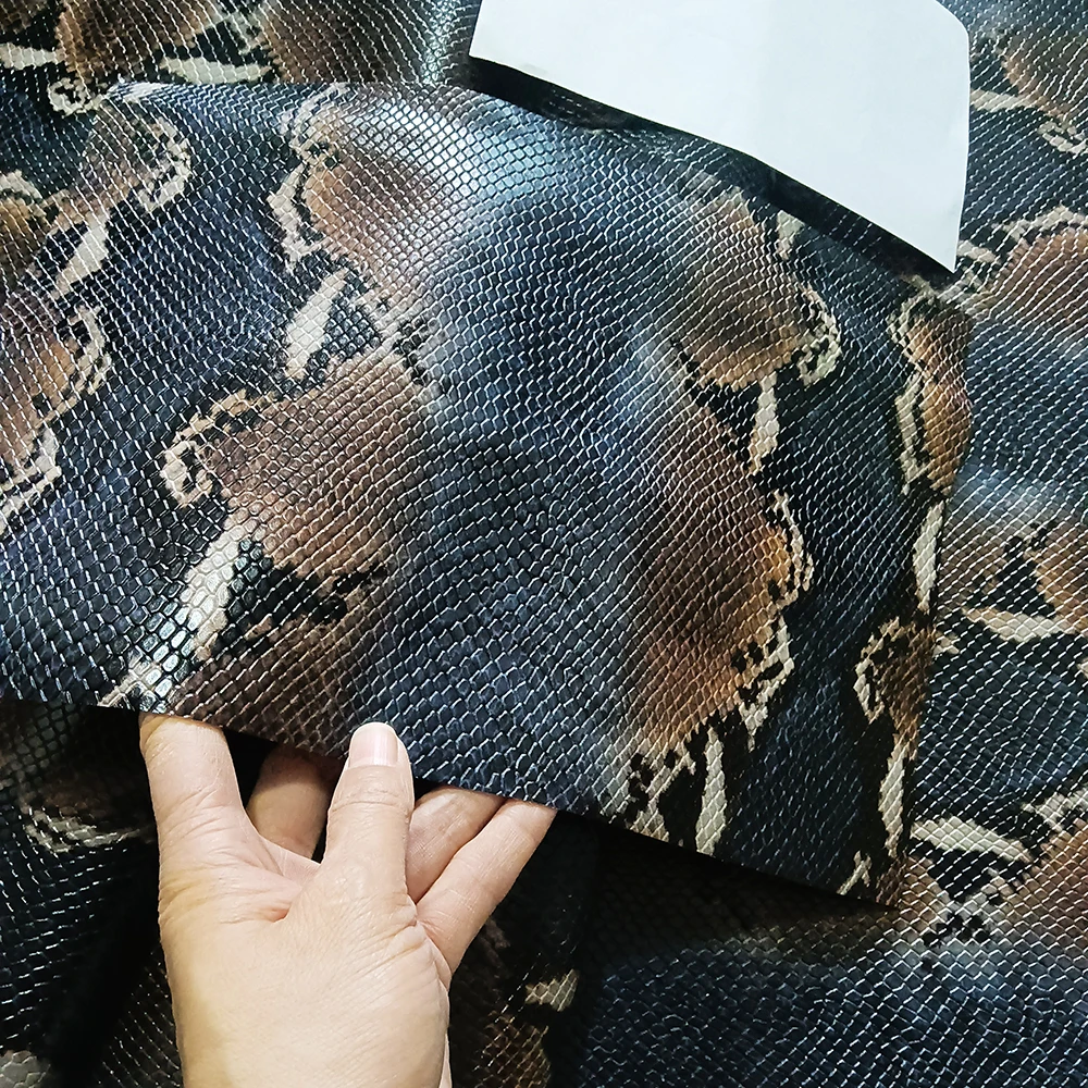 Printed-Python-Pattern-Cowhide-Top-Layer-Cow-Leather-Chrome-Tanned ...