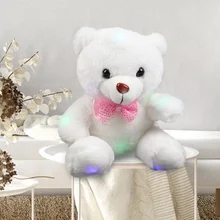 

Bear Toy LED Colorful Luminous Plush Bear Doll Stuffed Bear with Bow Tie Cute Bear Night Light Birthday Gift For Children Girls