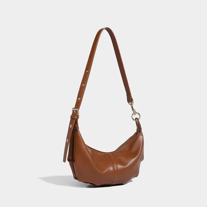 

New trendy niche design armpit bag high-end retro soft leather cross-body bag large-capacity dumpling bag shoulder bag