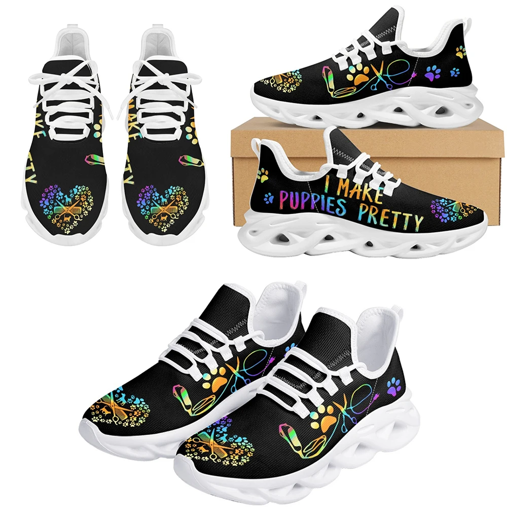 

INSTANTARTS Fashion Shockproof Sneakers for Women Dog Groomer Pet Barber Footwear Psychedelic Gradient Running Shoes Girl Tennis