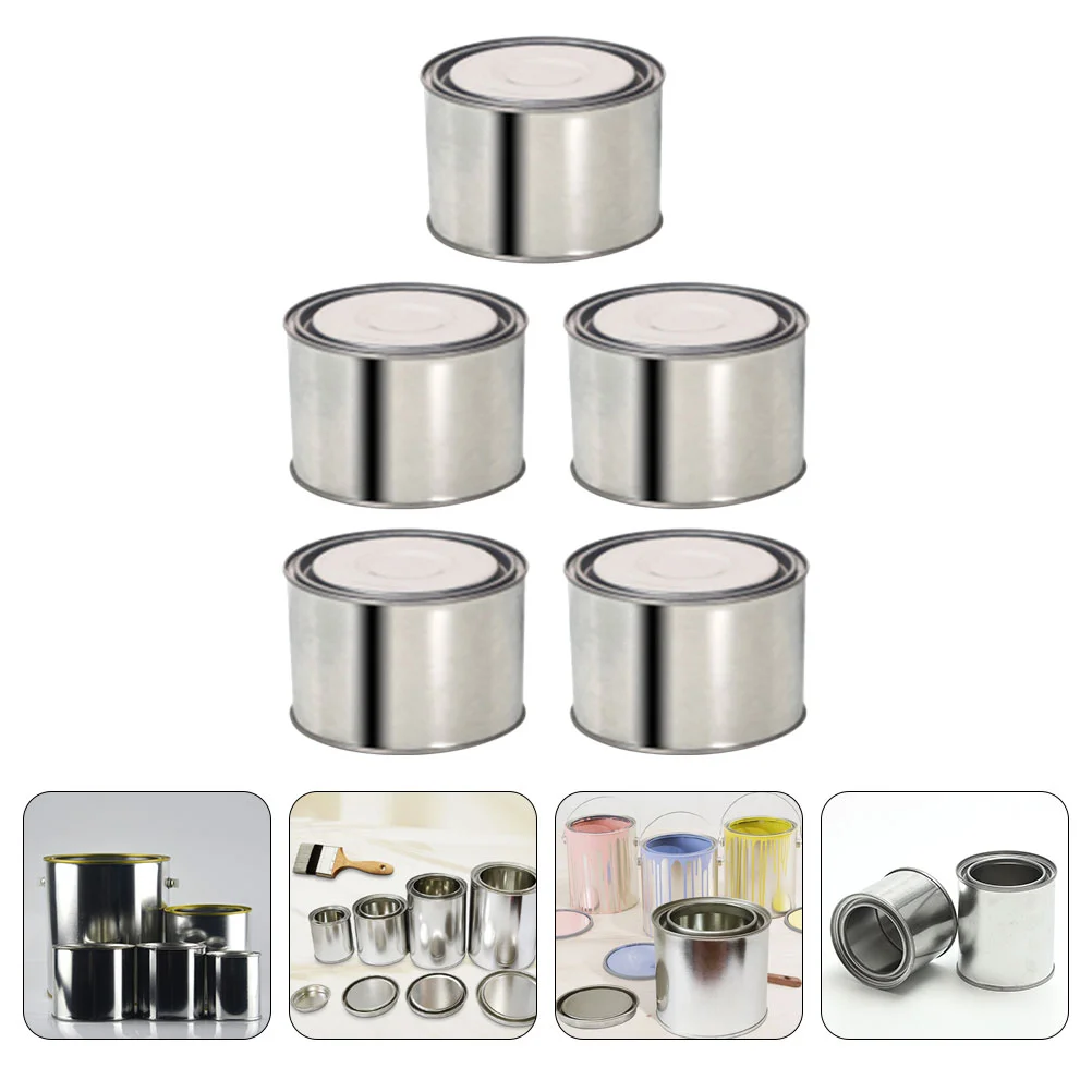 5 Pcs Tinplate Bucket Thicken Pigment Sealing Container Empty Paint Can Containers for Leftover