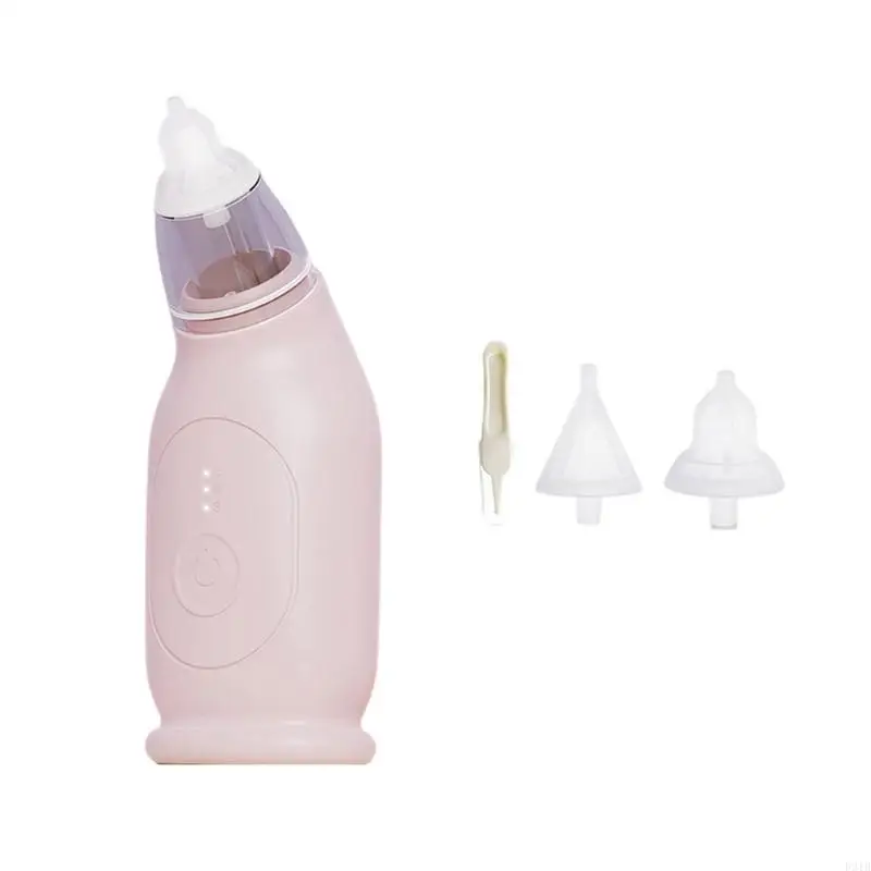 Electric Nasal Aspirator Rechargeable Nose Aspirator Toddler Nasal Extractor with 2 Suction Head Baby Sucker P31B