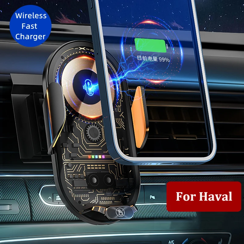 

For Haval H1 H2 H2S H4 H6 H6S H7 H8 H9 M6 Plus F5 F7 F7X X-Dog Dargo Jolion VY Car Cell Phone Holder Wireless Charger Stand