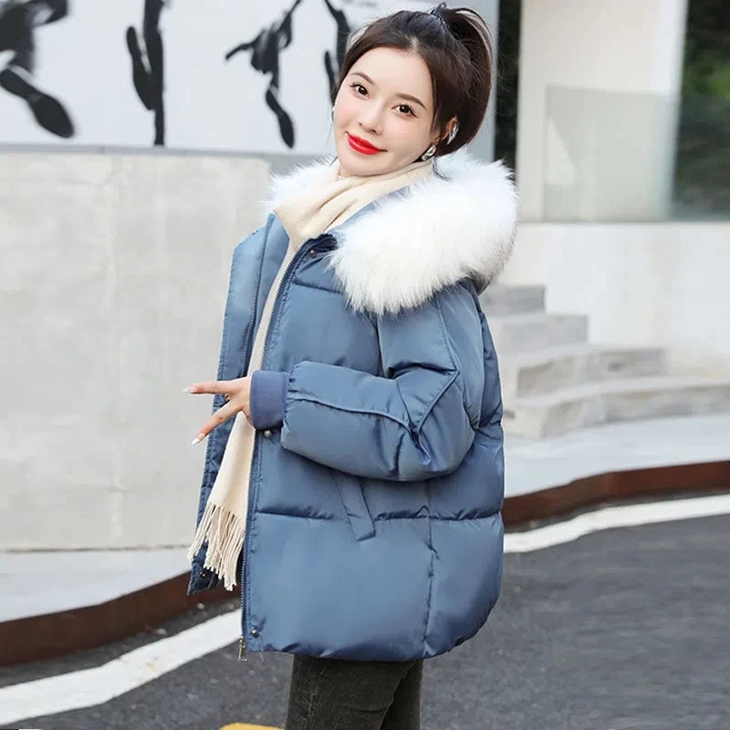 2023 Off-season Cotton Jacket Korean Version Versatile Thickened Student Bread Jacket Winter Coat Short Cotton Jacket ins Trend
