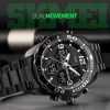 SKMEI 1649 Rotatable Ring Quartz Digital Men Wristwatches Chrono Alarm Male Clock reloj hombre Dual Movement Sport Mens Watches 3