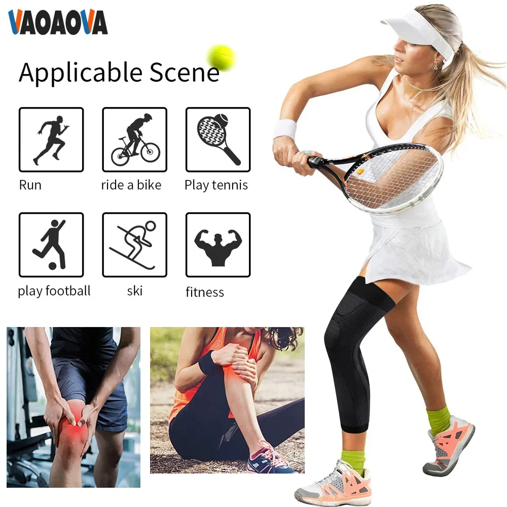 

1 Pair Compression Leg Long sleeves Knee Support For Football Baseball Basketball Running Cycling Volleyball Fitness Pain Relief