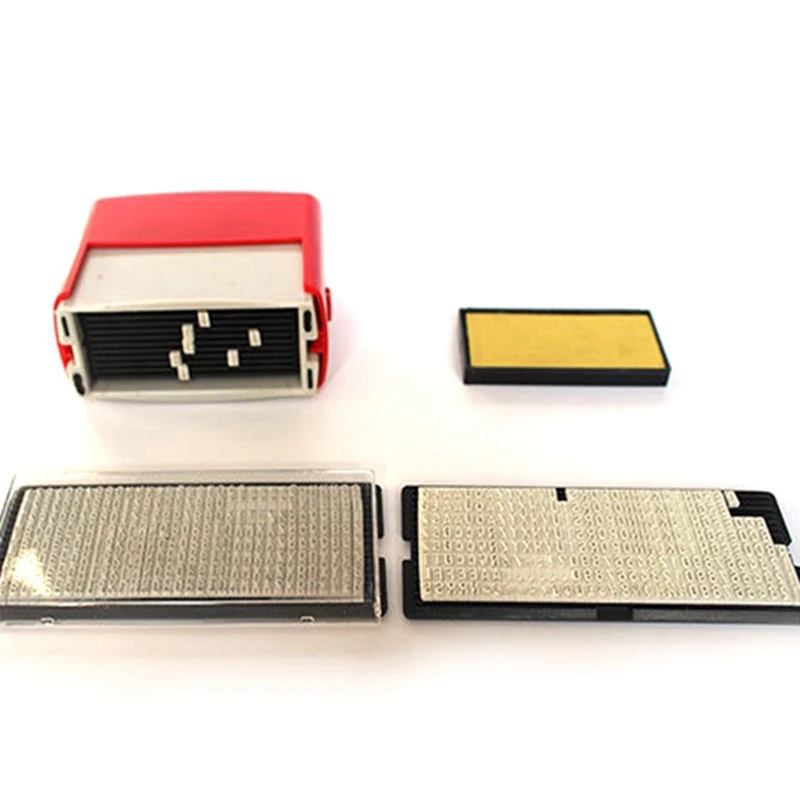 

10X Self Inking Stamp Set Custom Personalised DIY Business Name Number Address Printing Rubber Stamp With Tweezers Kit