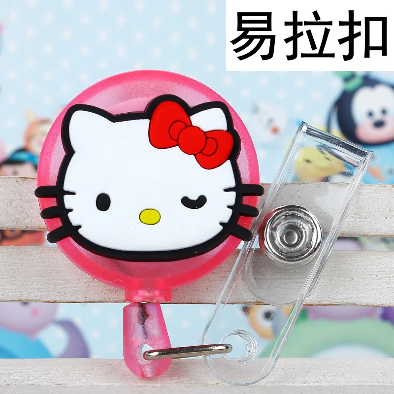 Card ID Badge Holder Retractable, Cartoon Hello Kitty Minion Cute Reel USA
