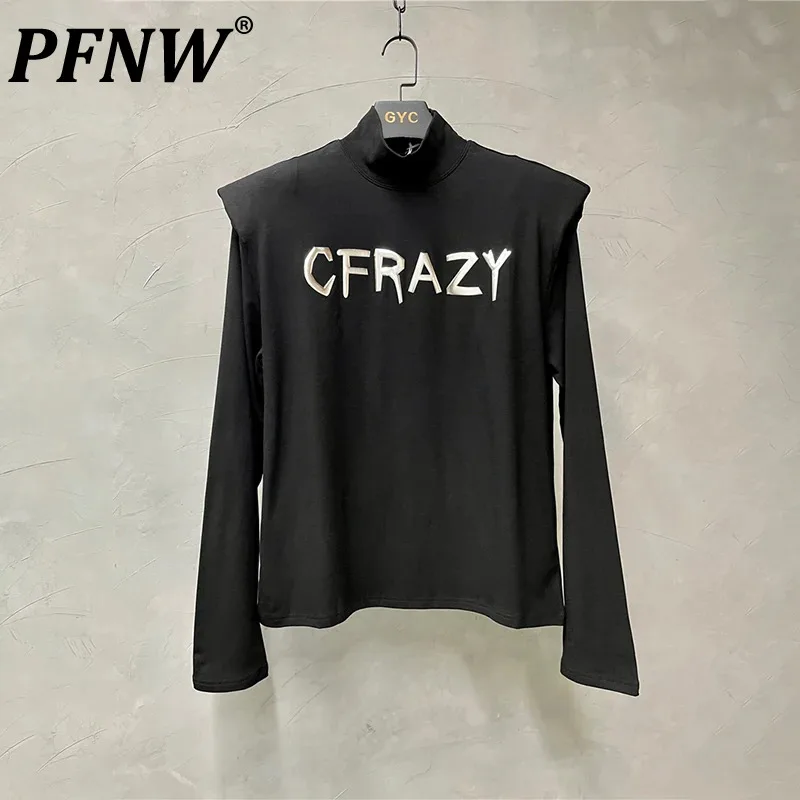 

PFNW Men's Darkwear Autumn Chic Pullover Vintage High Neck Underlay T-Shirt Laydown Top Shoulder Punk Tide Niche Gothic 12Z4752