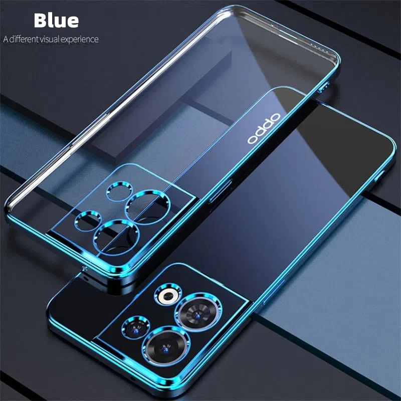 

For OPPO Reno 8 Pro Case Cover For OPPO Reno8 Pro Plus Reno7 Luxury Electroplating Transparent Phone Case Shockproof Bumper