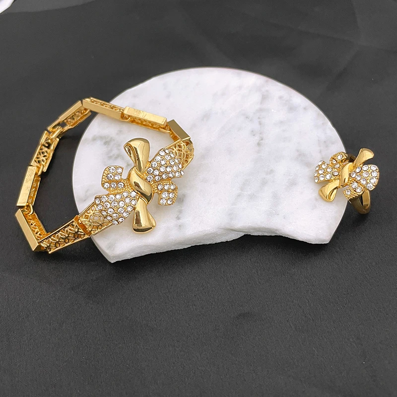 إيطاليا 18 كيلو مطلية بالذهب طقم مجوهرات نسائي تصم...