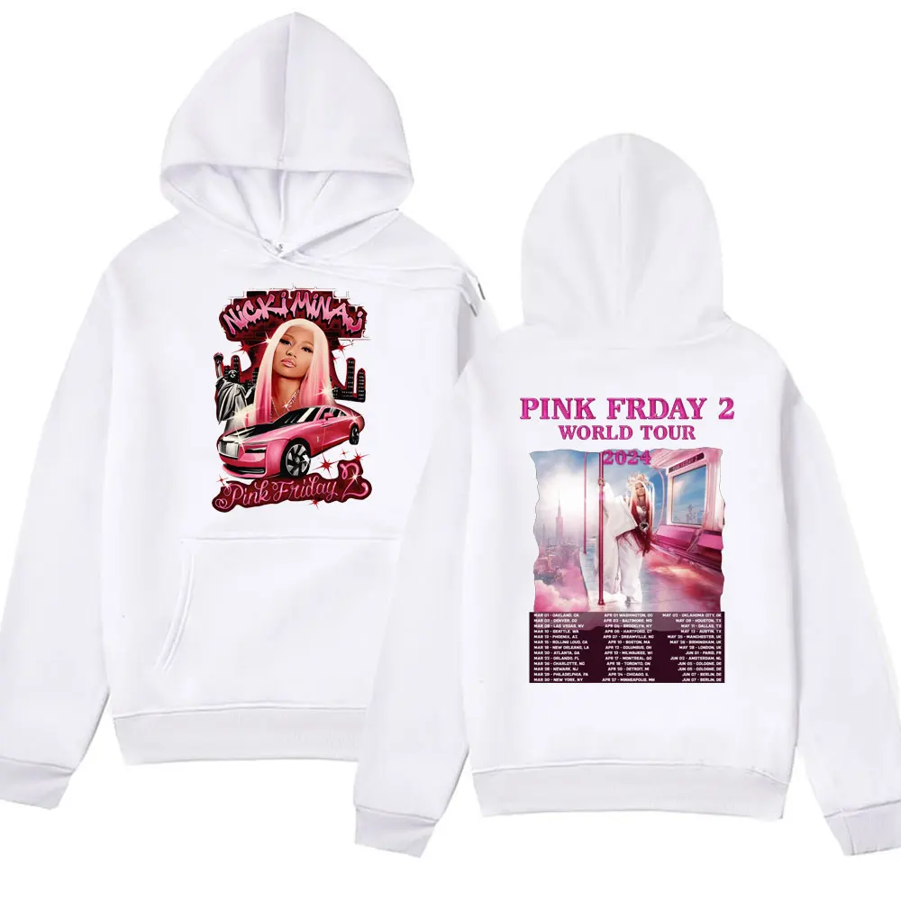 Rapper Nicki Minaj Pink Graphic Print Hoodie Men's Women's Hip Hop Fashion Aesthetic Harajuku Sweatshirts Oversized Streetwear