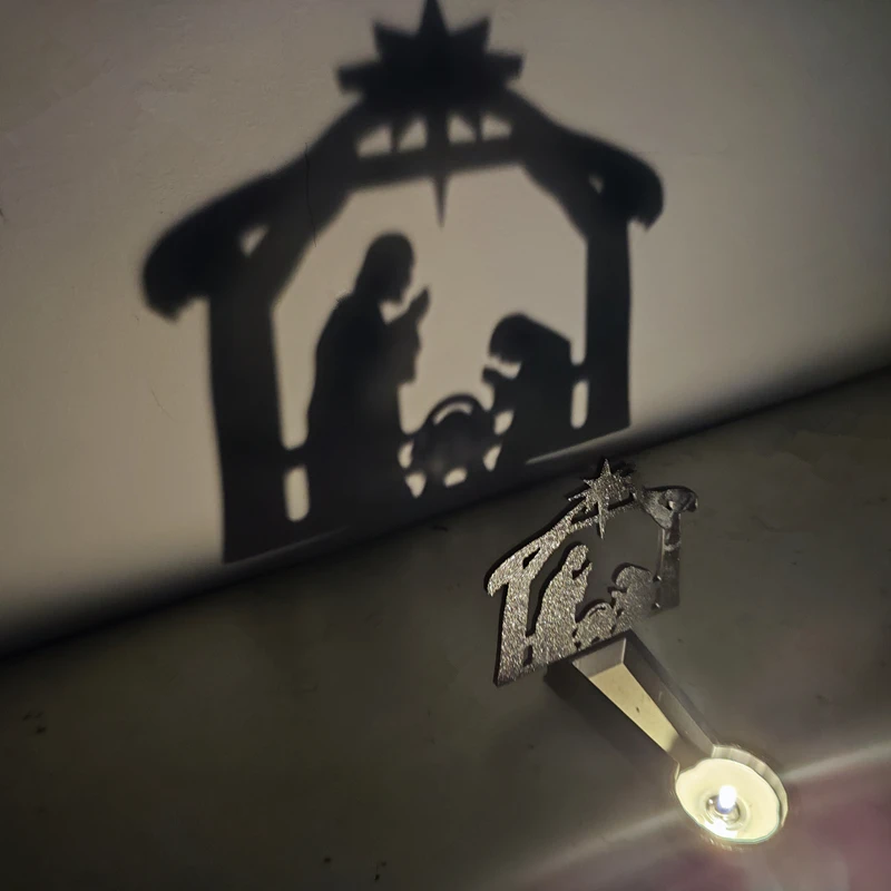 Nativity Scene Nativity Of Jesus Clip Shadow Caster Novelty terror Candle Holder Shadow Projectors Indoor Decoration