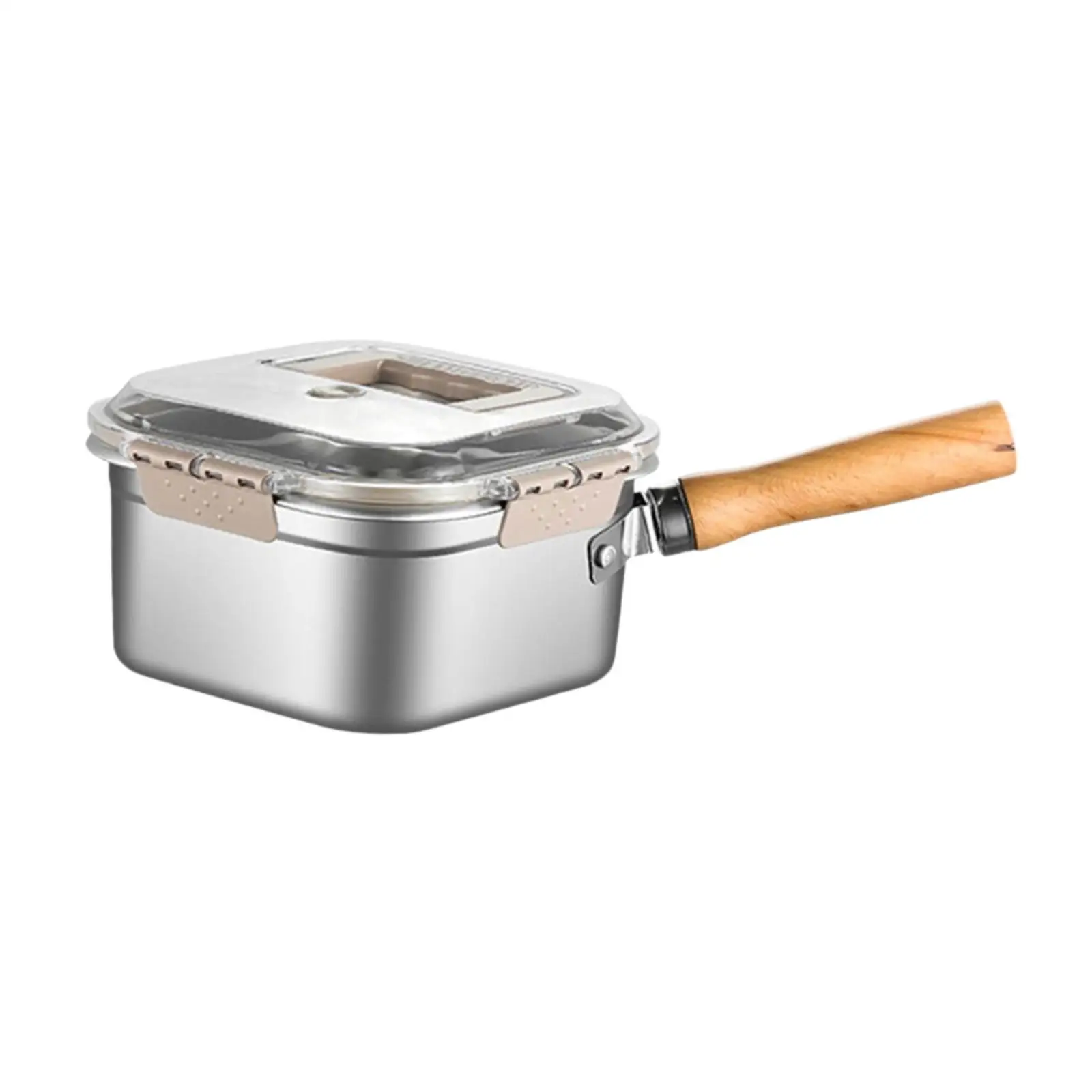 Small Deep Fryer Pot Wood Handle Home Kitchen Easy to Clean Frying Basket for Small Deep Fryer Pot Wood Handle Home Kitchen Easy to Clean Frying Basket for