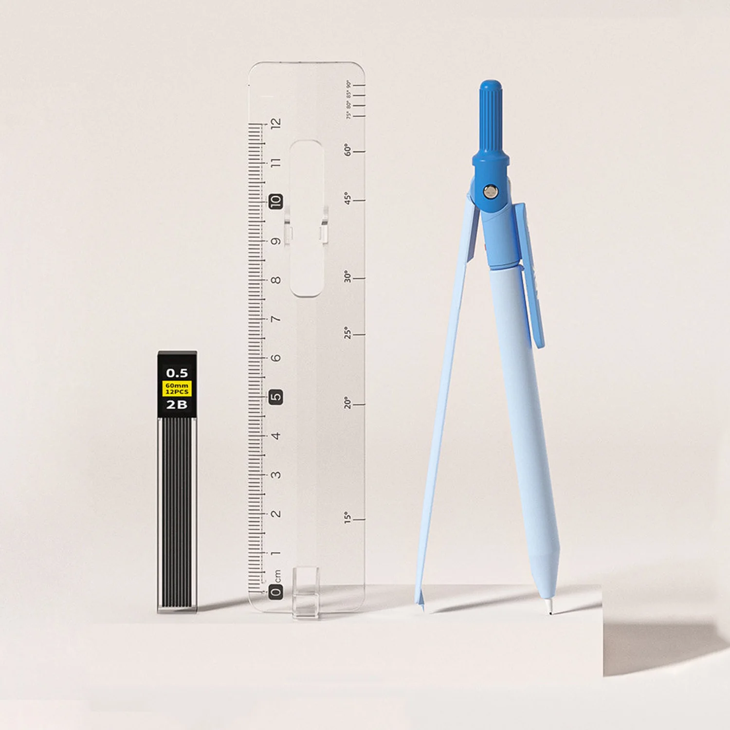 기계식 연필 세트 금속 그립 리필 가능 심 리필 나침반 자 어린이 학생 학교 제도 도면 용품