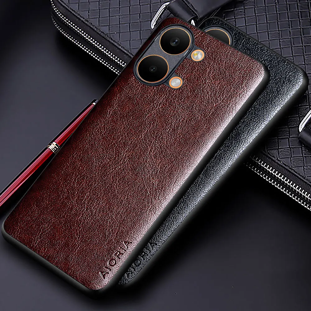 Premium PU Leather Phone Case - Business Solid Color Soft & Hard Protection
