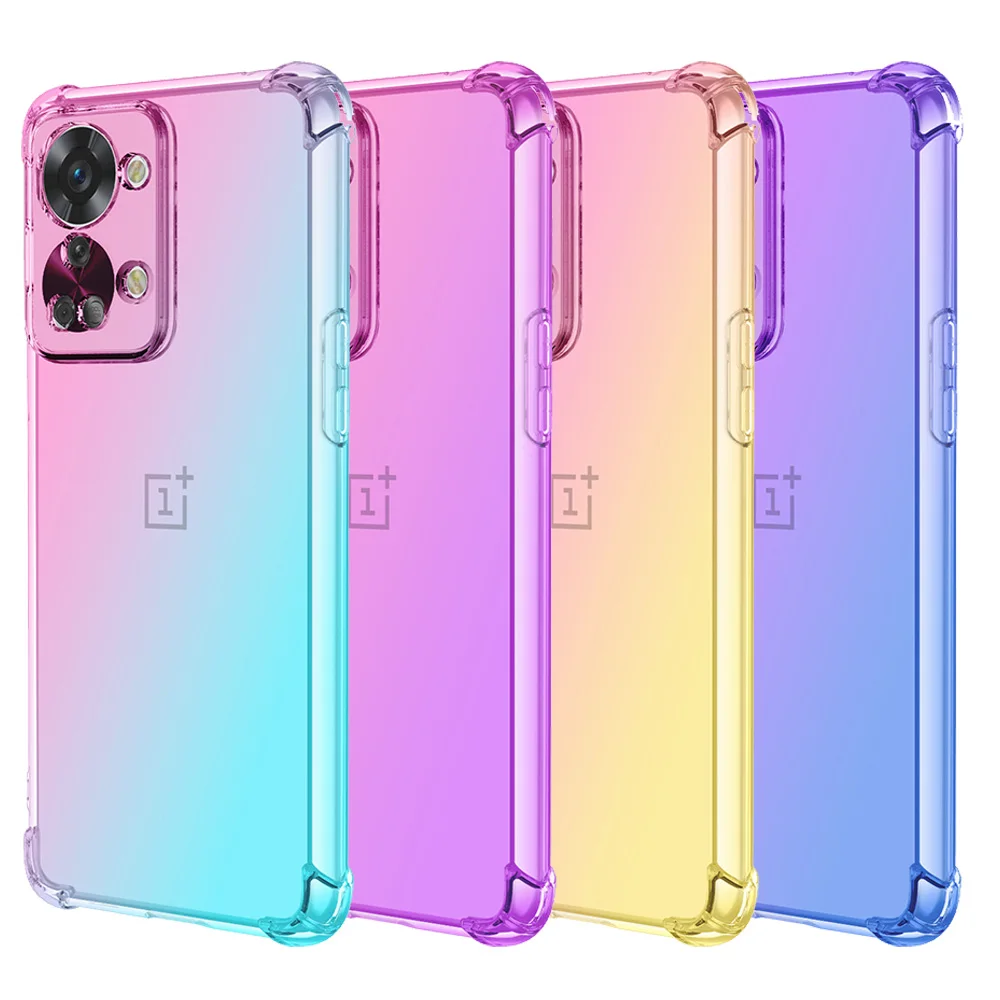 Custodia Sfumata Bicolore Per Oneplus Nord 2T Nord Ce 3 5G Nord Ce 2 5G Nord Ce 2 Lite 5G N300 N20 5G Cover Silicone