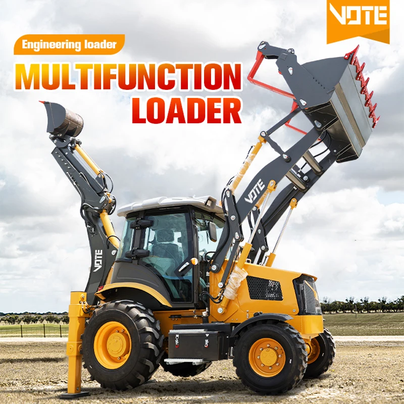 Free Shipping Chinese Mini Backhoe Excavator Loader 4x4 Compact Tractor With Loader And Backhoe Loader Customized - Image 2