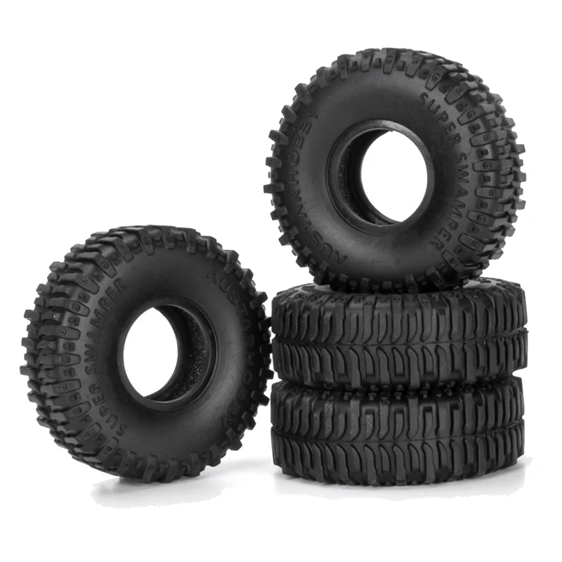 

1.0Inch Soft Rubber Wheel Tires Rock Terrain For 1/24 RC Crawler Car Axial SCX24 TRX4M