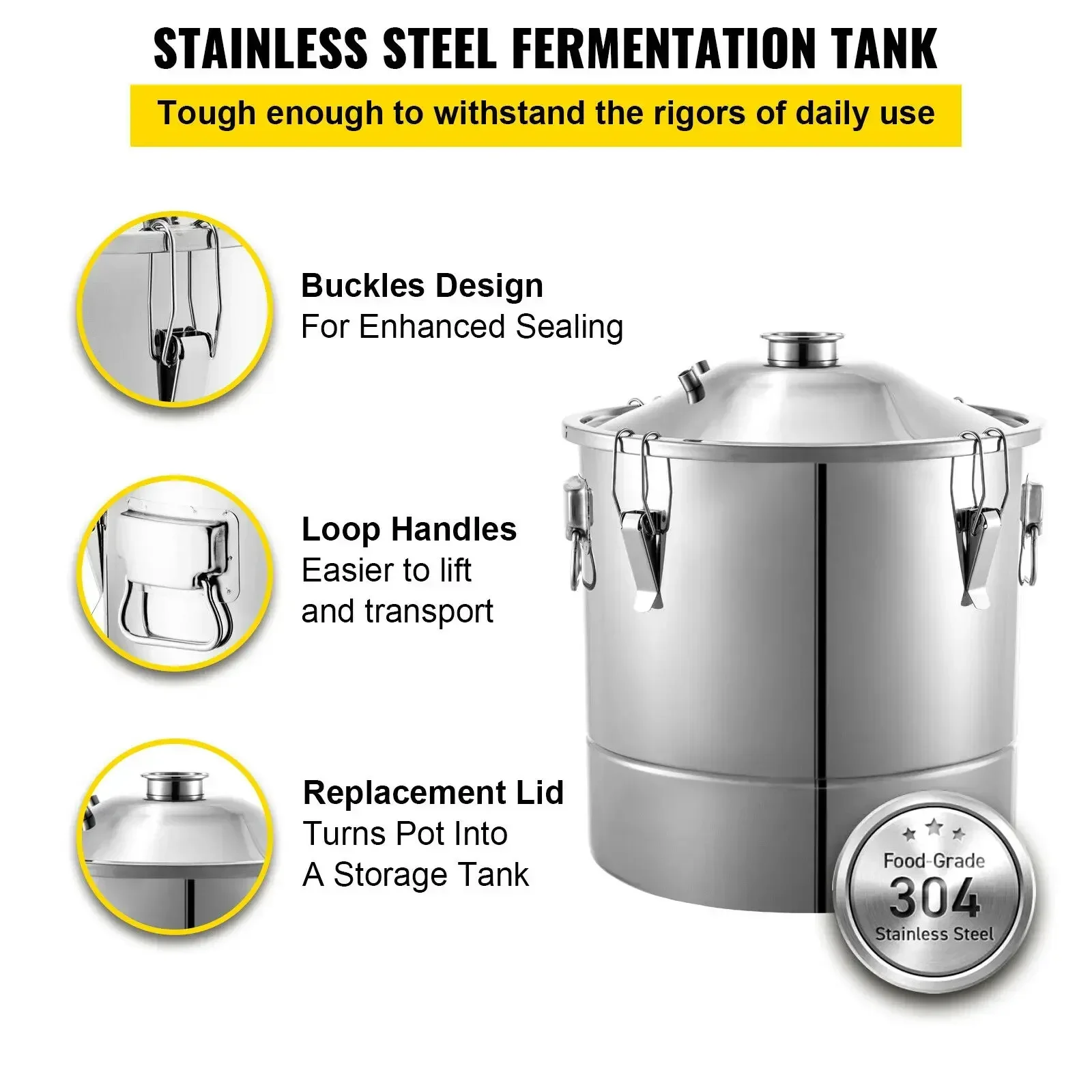 VEVOR 20L 30L 50L 70L Alcohol Distiller Machine Beer Brewing Equipment DIY Wine Moonshine Apparatus Dispenser Kit Home Appliance 5