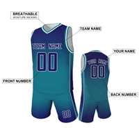 Short de maillot de basket-ball personnalisé bleu fondu pour enfants, uniforme de basket-ball personnalisé pour jeunes avec nom de l'équipe et numéro, cadeau pour Fans de garçons 2
