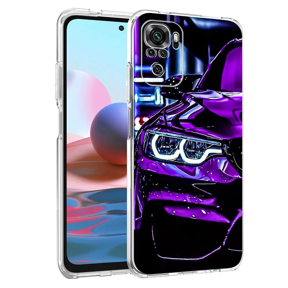 Vibrant Blue Red JDM Sport Car Clear Soft TPU Phone Case