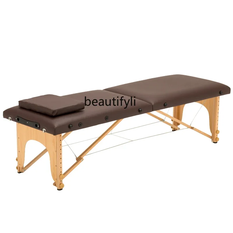 Folding Massage Table Portable Massage Fire Therapy Needle Moxibustion Bed Tattoo Embroidery Facial Bed Solid Wood Portable mosaic fire pit table terracotta 68 cm ceramic
