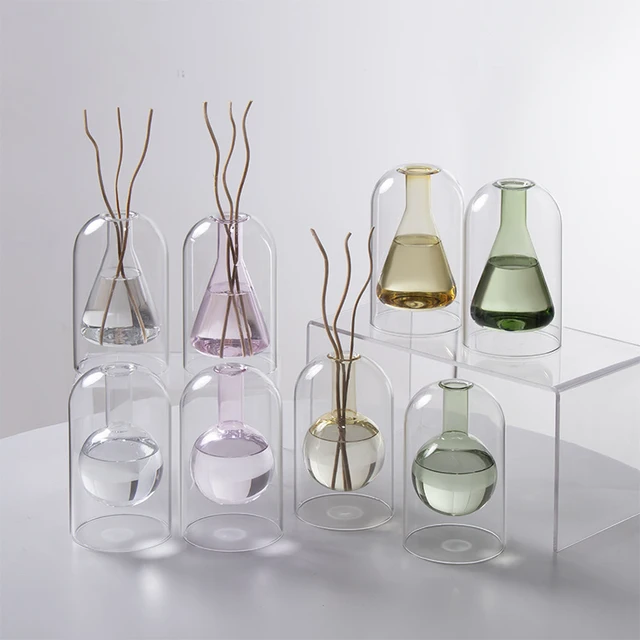 Bouteille de diffuseur de roseaux de parfum vide, bouteilles d'huile essentielle carrées vides, pot en verre pour bricolage, ensembles de diffuseurs de remplacement de parfum 1