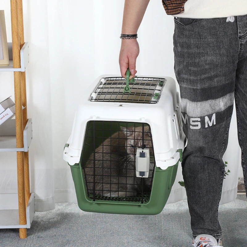 Pet Transport Carrying Box Dog Travel Bag Airline Approved Handbag Dog Pet Air Box Consignment Plastic Cat Air