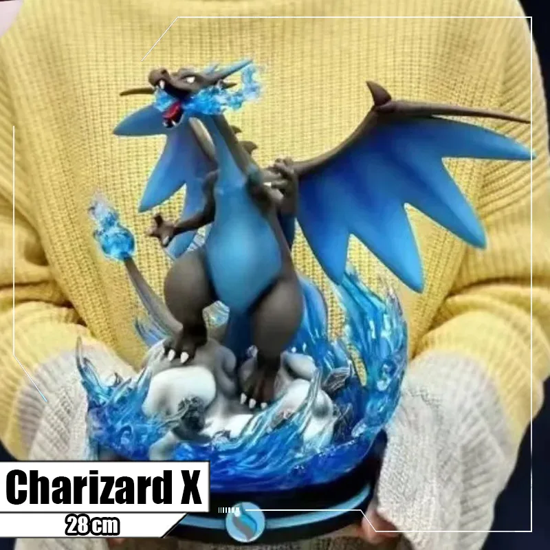 28Cm Pokemon Mega Charizard Figura Charizard X Gk Pvc Action Figures Statua Collezione Modello Giocattolo Per Bambini Regali