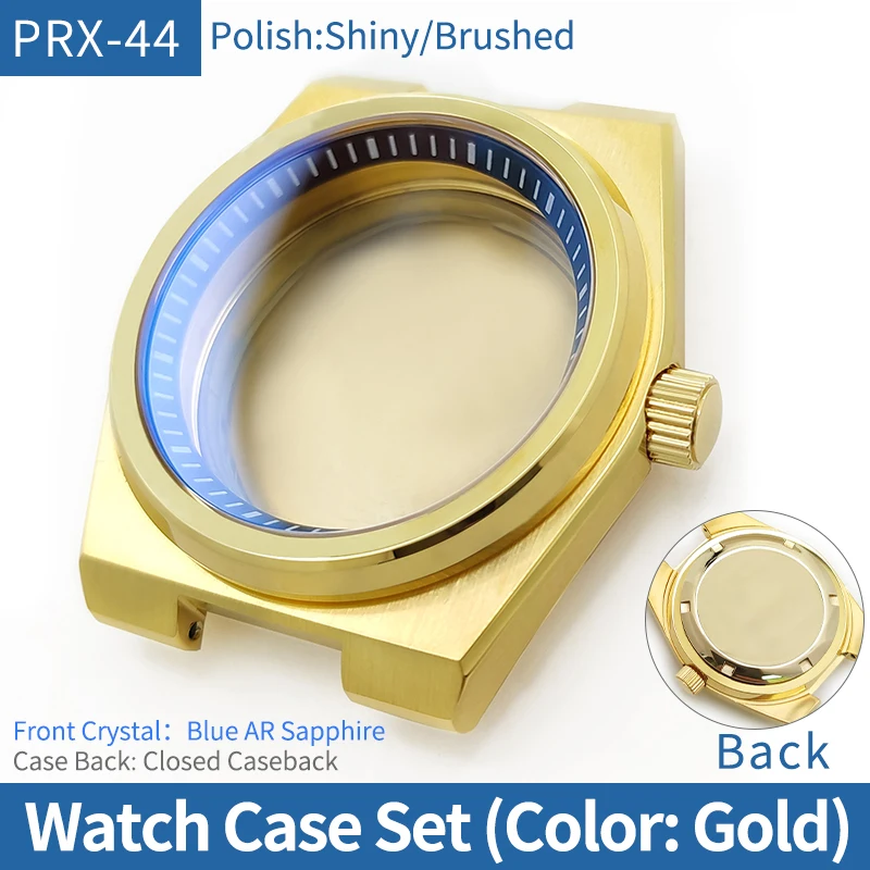 Gold PRX Watch Case Set MDO Fits SKX007/009 NH35 Movement