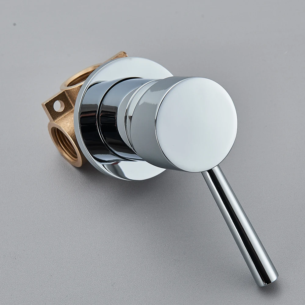 Shower Head Diverter Valve Diverter Valve Faucet Valve Brass Mixer Tap Bathroom Water Faucets Shower Diverter Valve Black Chrome Concealed Bifunctional Hot Cold Valve Contral