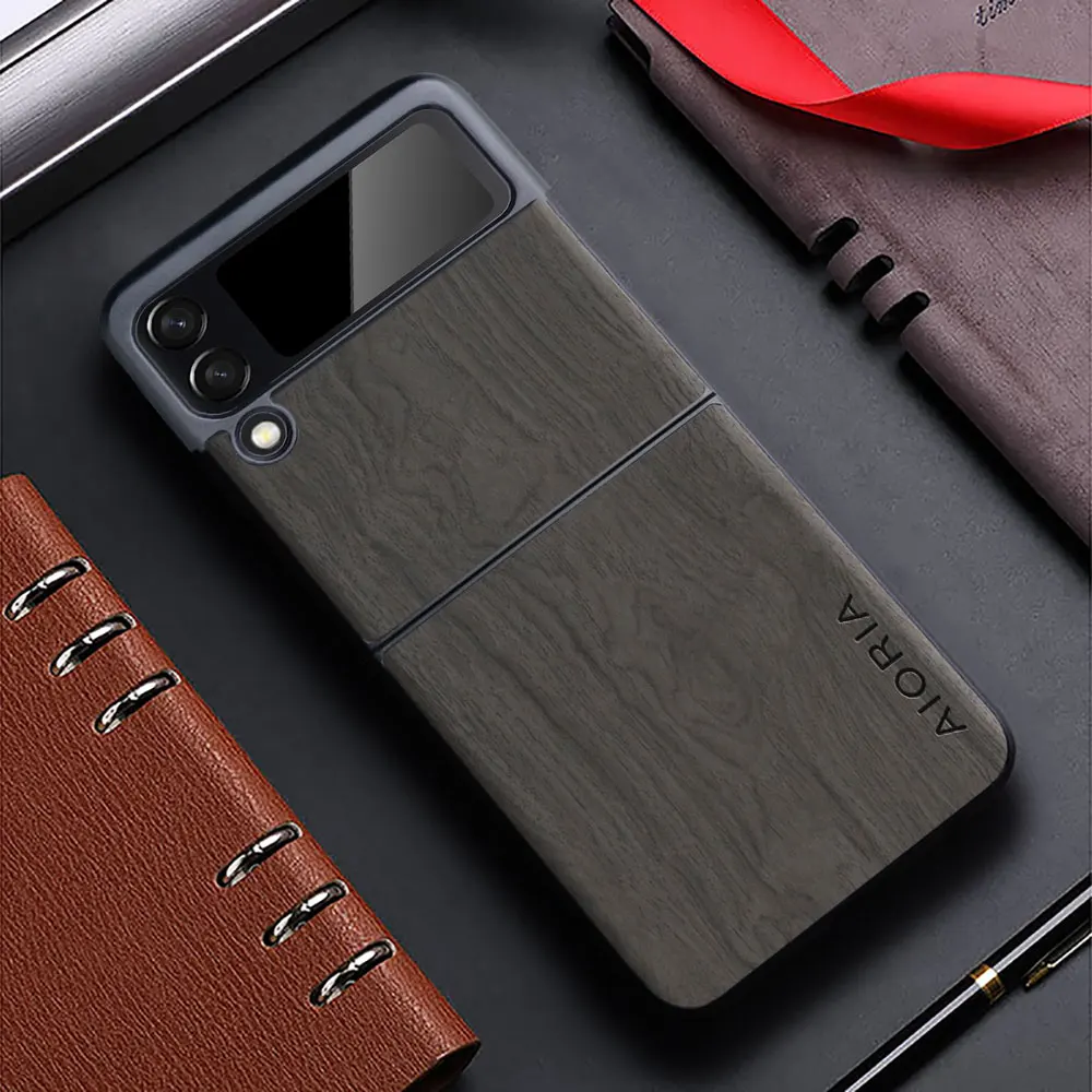 Premium Bamboo Wood Pattern Leather Case for Samsung Galaxy Z Flip