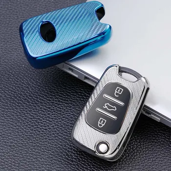 Custodia portachiavi in carbonio per Kia Sportage Rio 3 Soul Optima Ceed Pro K5 K2 Pride per Hyundai i20 i30 ix20 ix35 Elantra Accent Cover
