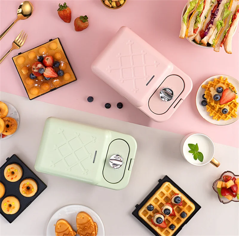 Multifunctional Mini Electric Sandwich Maker Food Machine Pancake Waffle Bread Cooker Toaster Bakinging Tool Electric Ovens MB38