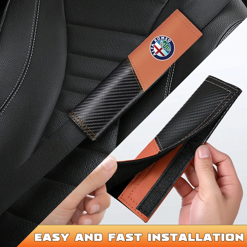 Premium Carbon Fiber Car Seat Belt Shoulder Pads - Set of 1 or 2