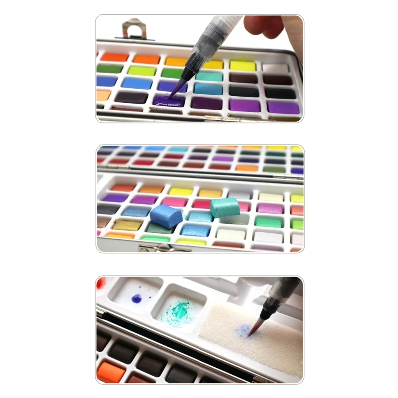 50Color Watercolor Paint Set with Paint Brushes Washable Paint for Artists  Adult - AliExpress