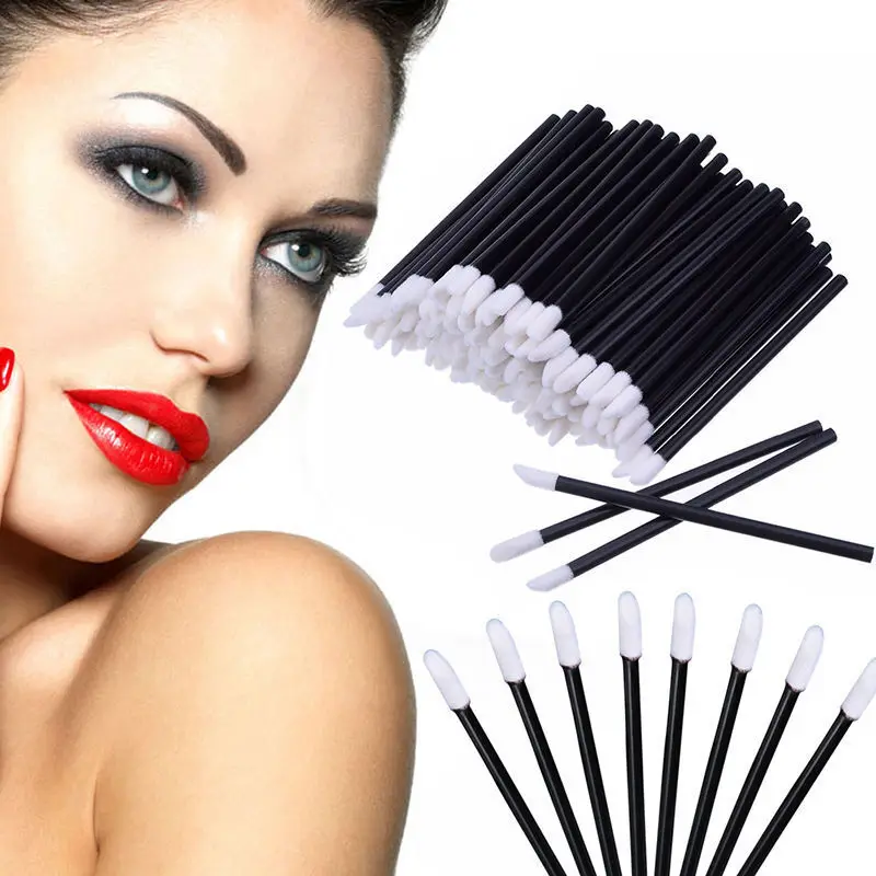 

50pcs Eye Shadow Applicator Disposable Lip Brush Gloss Lipstick Wands Applicator Brush Makeup Tool 50 Лечение глаз.
