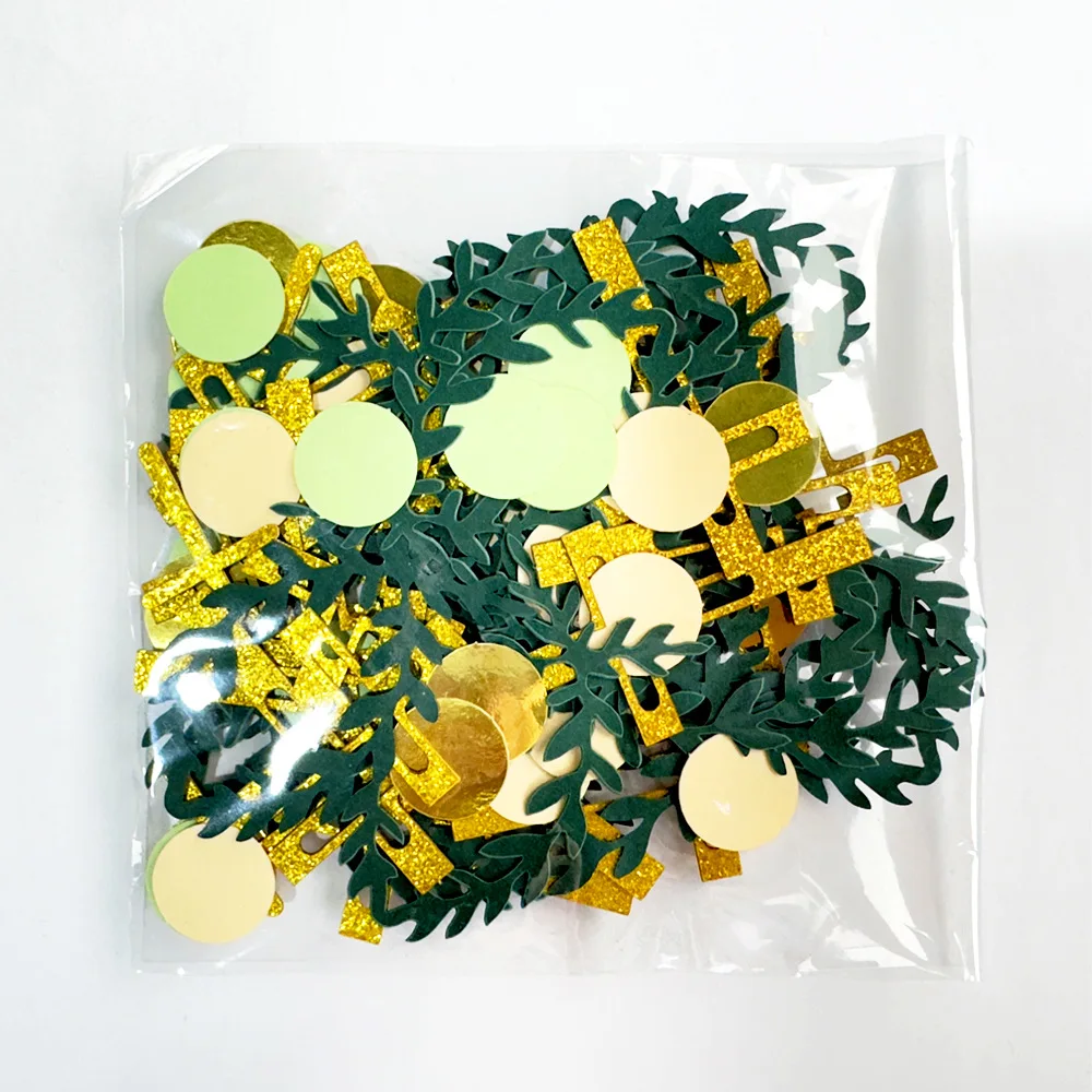 Church Wedding baby shower Confetti Cross Bible Table Scatter Green leaves Sequins Birthday Holy Communion DIY Party Supplies hand throw confetti poppers rose confetti shell confetti paper confetti party decorations
