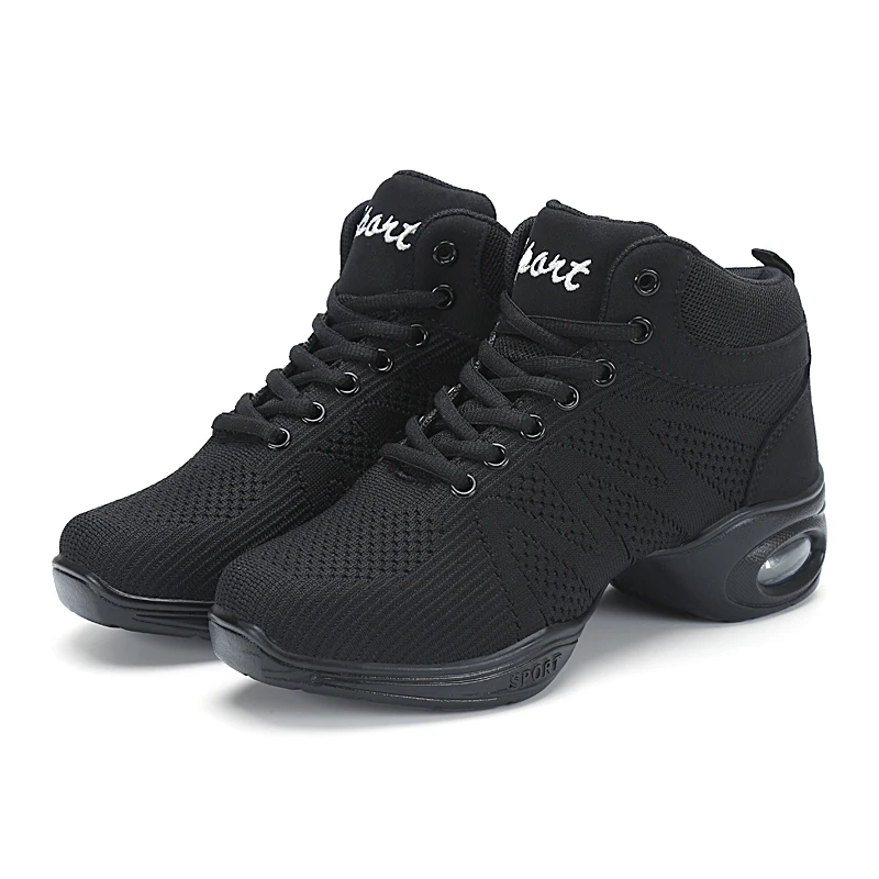 Women Dancing Shoes Jazz Dance Sneakers Hip Hop red white Breathable soft sole comfortable flexible Dance Sport Shoes 2