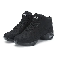 Women Dancing Shoes Jazz Dance Sneakers Hip Hop red white Breathable soft sole comfortable flexible Dance Sport Shoes 2