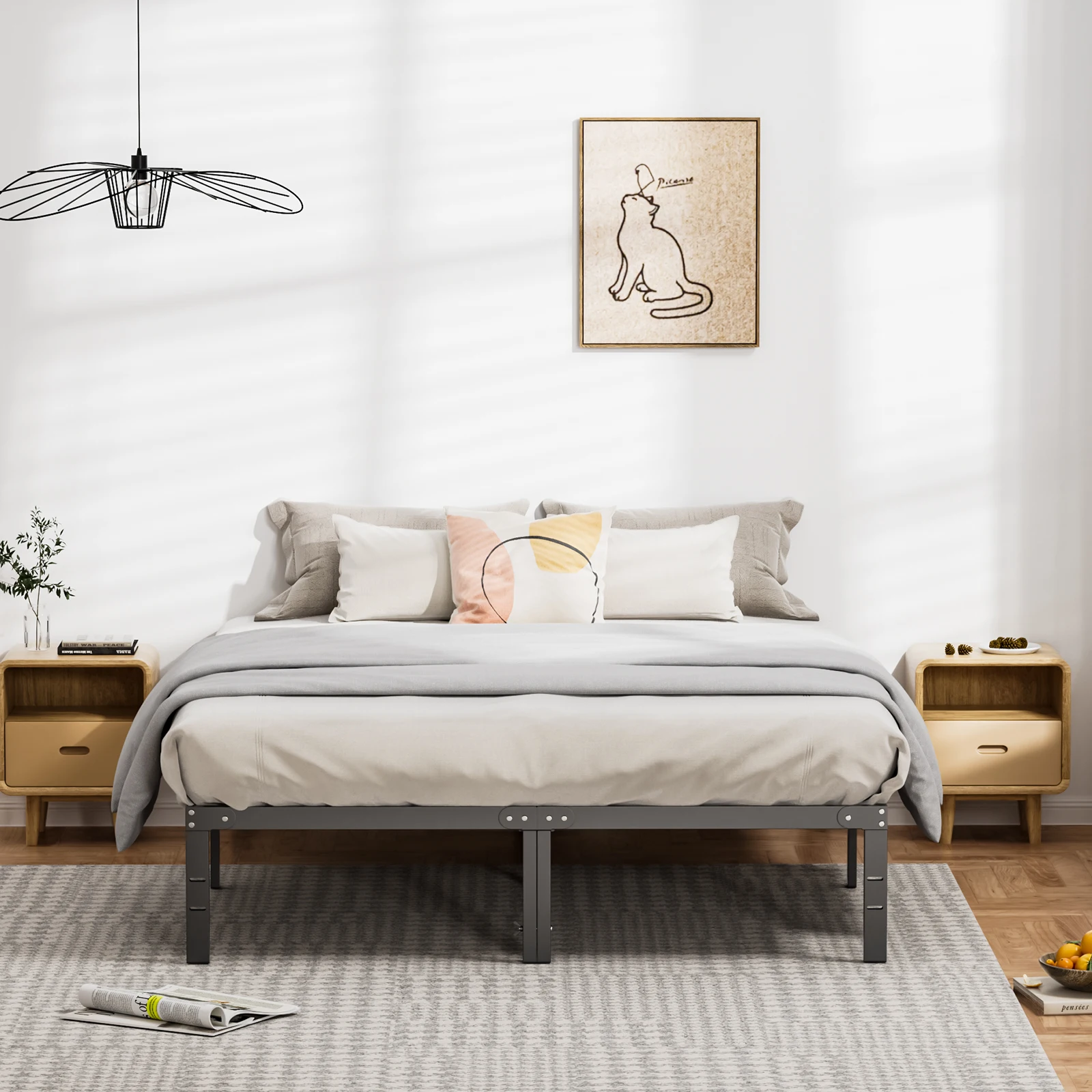 metal bed frame setup